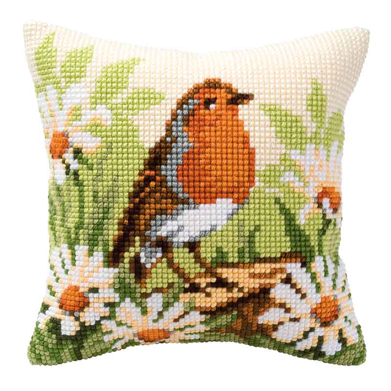 Cross Stitch Cushion Kit: Robin