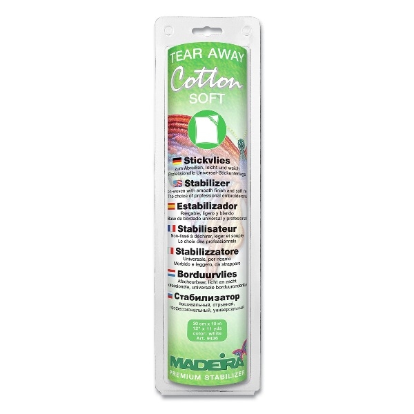Cotton Soft Tear Away Stabiliser White 