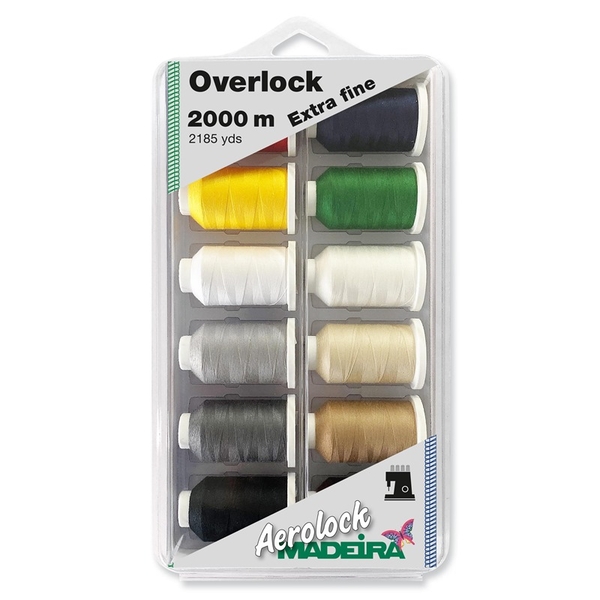 Madeira 8091 | Aerolock No.180 | 12 x 2000m: Solid Colour Minking Spools 