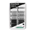Madeira 8092 | Aerolock No.125 | 12 x 1200m: Black, Grey & White Minking Spools 