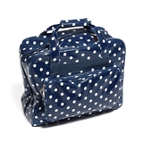 Value Vinyl Sewing Machine Bag Navy With Polka Dots